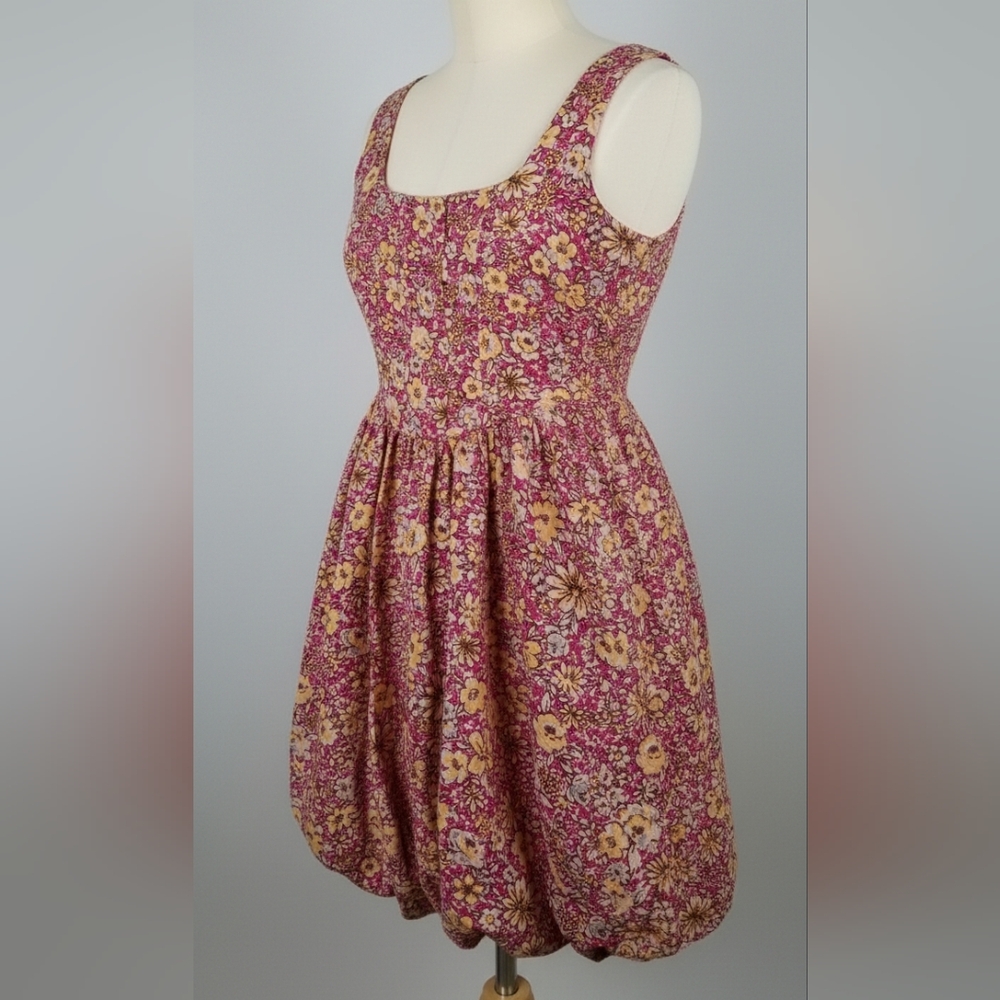Chic Floral Mini Dress in Pink and Yellow